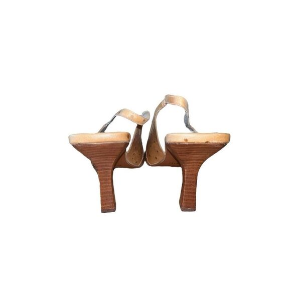 Nine West - Natural Color - Mileage - Square Toe Slingback Heels Womens Size 10 - Picture 7 of 11